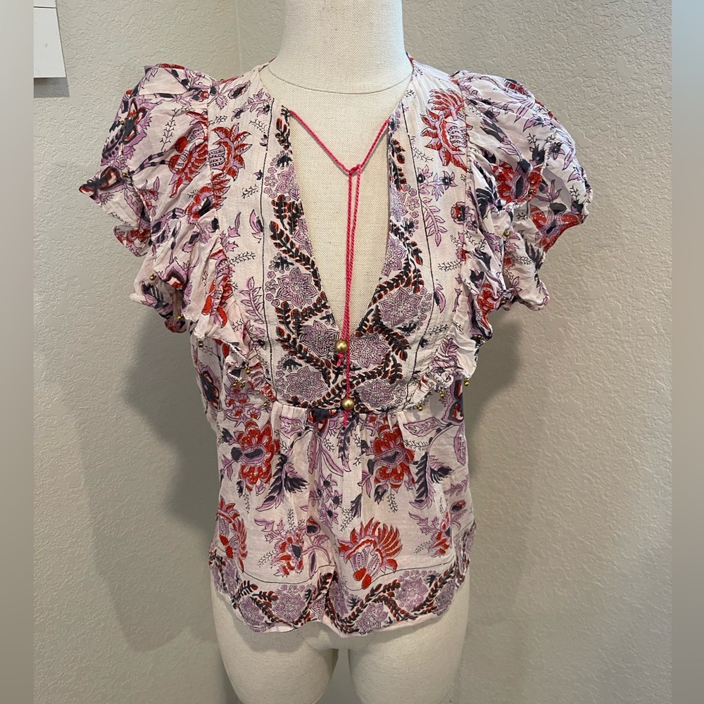 SOLD: Bell cotton blouse size small